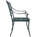 vidaXL Scaune de grădină, 2 buc., verde, aluminiu turnat