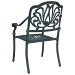 vidaXL Scaune de grădină, 2 buc., verde, aluminiu turnat