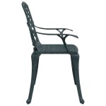 vidaXL Scaune de grădină, 2 buc., verde, aluminiu turnat