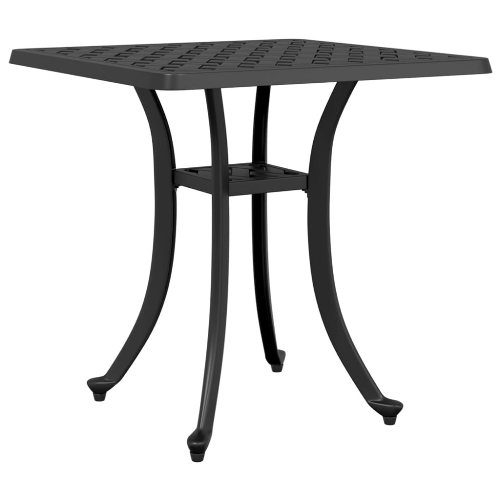 vidaXL Masă de grădină, negru, 53x53x53 cm, aluminiu turnat