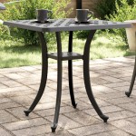 vidaXL Masă de grădină, negru, 53x53x53 cm, aluminiu turnat vidaXL Masă de grădină, negru, 53x53x53 cm, aluminiu turnat