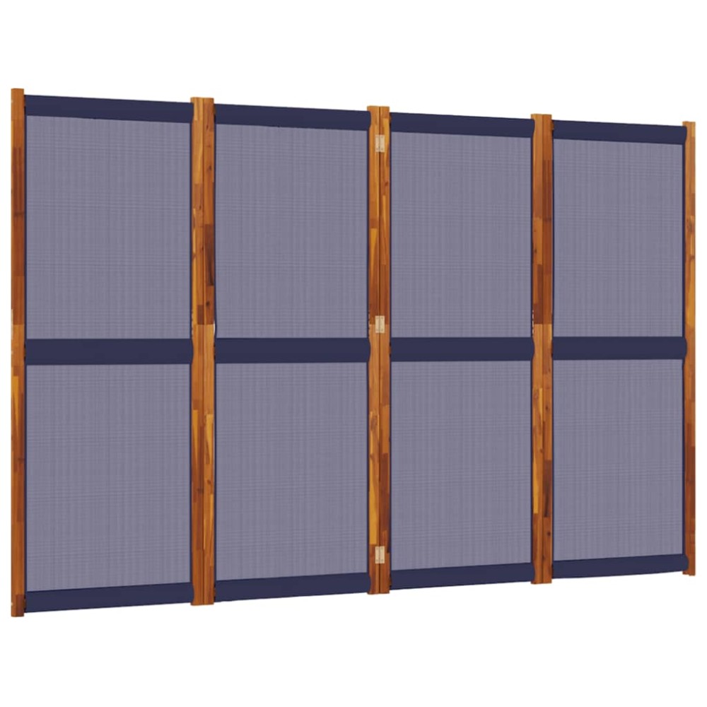 vidaXL Paravan de cameră cu 4 panouri, albastru închis, 280x180 cm