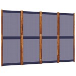 vidaXL Paravan de cameră cu 4 panouri, albastru închis, 280x180 cm vidaXL Paravan de cameră cu 4 panouri, albastru închis, 280x180 cm