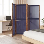 vidaXL Paravan de cameră cu 4 panouri, albastru închis, 280x180 cm vidaXL Paravan de cameră cu 4 panouri, albastru închis, 280x180 cm