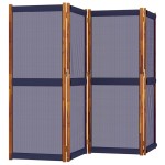 vidaXL Paravan de cameră cu 4 panouri, albastru închis, 280x180 cm vidaXL Paravan de cameră cu 4 panouri, albastru închis, 280x180 cm