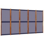 vidaXL Paravan de cameră cu 5 panouri, albastru închis, 350x180 cm vidaXL Paravan de cameră cu 5 panouri, albastru închis, 350x180 cm