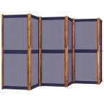 vidaXL Paravan de cameră cu 6 panouri, albastru închis, 420x180 cm vidaXL Paravan de cameră cu 6 panouri, albastru închis, 420x180 cm