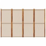 vidaXL Paravan de cameră cu 4 panouri, taupe, 280x180 cm