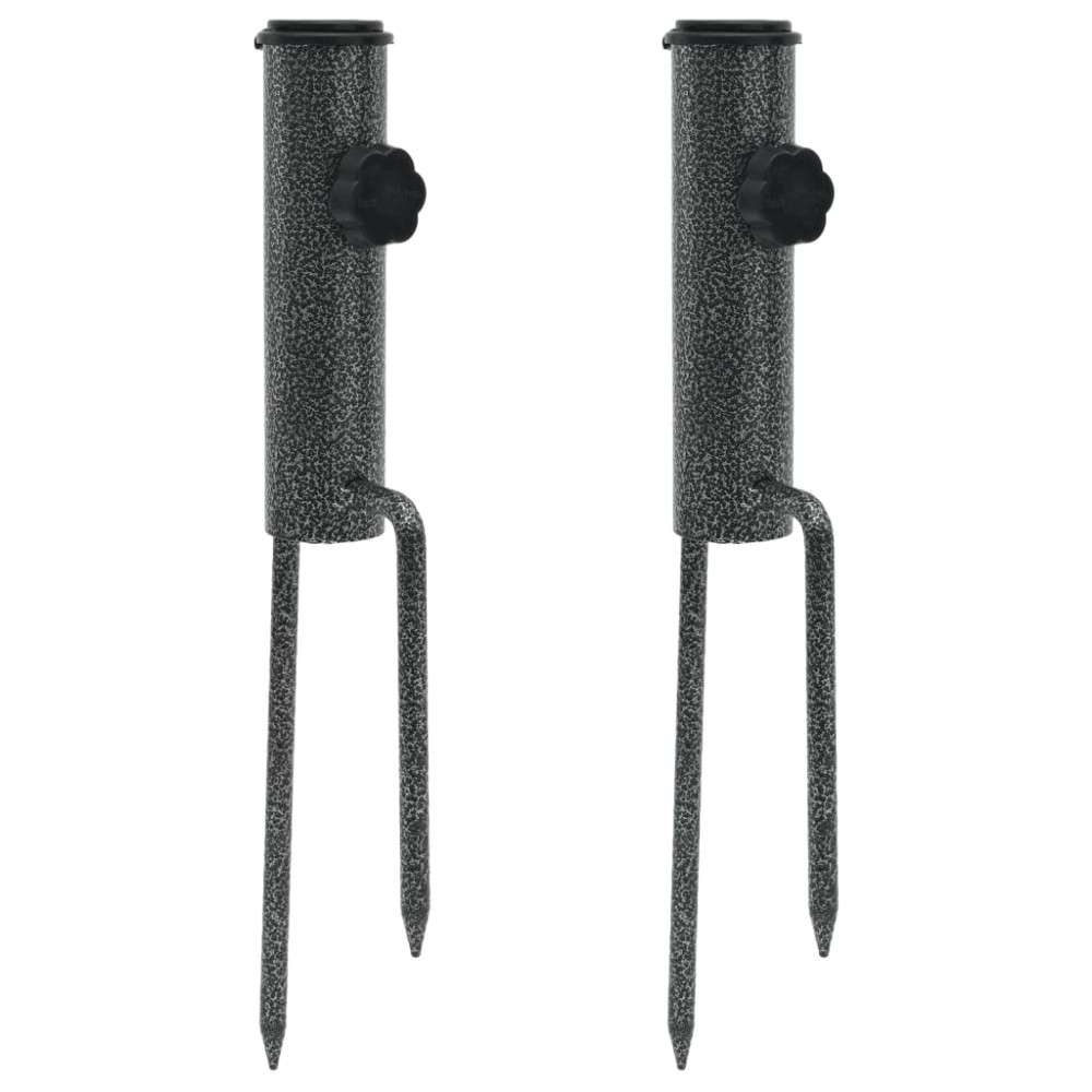 vidaXL Suporturi de umbrelă cu țăruși, 2 buc. 9x35 cm oțel galvanizat