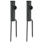 vidaXL Suporturi de umbrelă cu țăruși, 2 buc. 9x35 cm oțel galvanizat vidaXL Suporturi de umbrelă cu țăruși, 2 buc. 9x35 cm oțel galvanizat