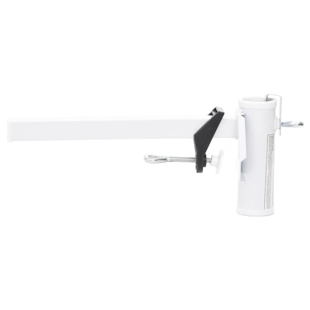 vidaXL Clemă de umbrelă pentru balcon, alb, 38 mm, oțel