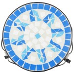 vidaXL Suporturi pentru plante, 3 buc., albastru și alb, ceramică