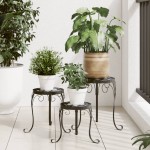 vidaXL Suporturi pentru plante, 3 buc., negru și alb, ceramică vidaXL Suporturi pentru plante, 3 buc., negru și alb, ceramică