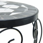 vidaXL Suporturi pentru plante, 3 buc., negru și alb, ceramică vidaXL Suporturi pentru plante, 3 buc., negru și alb, ceramică
