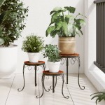 vidaXL Suporturi pentru plante, 3 buc., cărămiziu și alb, ceramică vidaXL Suporturi pentru plante, 3 buc., cărămiziu și alb, ceramică
