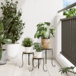 vidaXL Suporturi pentru plante, 3 buc., cărămiziu și alb, ceramică vidaXL Suporturi pentru plante, 3 buc., cărămiziu și alb, ceramică