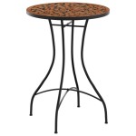 vidaXL Masă de bistro, cărămiziu, Ø50x70 cm, ceramică, model mozaic vidaXL Masă de bistro, cărămiziu, Ø50x70 cm, ceramică, model mozaic