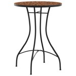 vidaXL Masă de bistro, cărămiziu, Ø50x70 cm, ceramică, model mozaic vidaXL Masă de bistro, cărămiziu, Ø50x70 cm, ceramică, model mozaic
