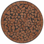 vidaXL Masă de bistro, cărămiziu, Ø50x70 cm, ceramică, model mozaic vidaXL Masă de bistro, cărămiziu, Ø50x70 cm, ceramică, model mozaic