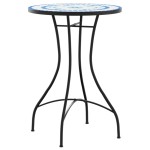 vidaXL Masă de bistro, albastru și alb, Ø50x70 cm, ceramică, mozaic vidaXL Masă de bistro, albastru și alb, Ø50x70 cm, ceramică, mozaic