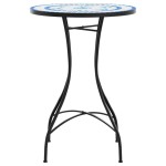 vidaXL Masă de bistro, albastru și alb, Ø50x70 cm, ceramică, mozaic vidaXL Masă de bistro, albastru și alb, Ø50x70 cm, ceramică, mozaic
