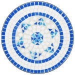 vidaXL Masă de bistro, albastru și alb, Ø50x70 cm, ceramică, mozaic vidaXL Masă de bistro, albastru și alb, Ø50x70 cm, ceramică, mozaic