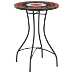 vidaXL Masă de bistro mozaic, cărămiziu și alb, Ø50x70 cm, ceramică vidaXL Masă de bistro mozaic, cărămiziu și alb, Ø50x70 cm, ceramică