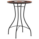 vidaXL Masă de bistro mozaic, cărămiziu și alb, Ø50x70 cm, ceramică vidaXL Masă de bistro mozaic, cărămiziu și alb, Ø50x70 cm, ceramică