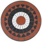 vidaXL Masă de bistro mozaic, cărămiziu și alb, Ø50x70 cm, ceramică vidaXL Masă de bistro mozaic, cărămiziu și alb, Ø50x70 cm, ceramică