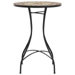 vidaXL Masă de bistro mozaic, cărămiziu și alb, Ø50x70 cm, ceramică