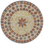 vidaXL Masă de bistro mozaic, cărămiziu și alb, Ø50x70 cm, ceramică
