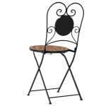 vidaXL Scaune de bistro pliabile, 2 buc., cărămiziu, ceramică vidaXL Scaune de bistro pliabile, 2 buc., cărămiziu, ceramică