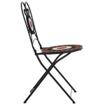 vidaXL Scaune de bistro pliabile, 2 buc., cărămiziu și alb, ceramică vidaXL Scaune de bistro pliabile, 2 buc., cărămiziu și alb, ceramică