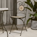 vidaXL Scaune de bistro pliabile, 2 buc., cărămiziu și alb, ceramică vidaXL Scaune de bistro pliabile, 2 buc., cărămiziu și alb, ceramică