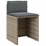 vidaXL Set bistro cu perne, 3 piese, bej, poliratan