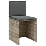 vidaXL Set bistro cu perne, 3 piese, bej, poliratan
