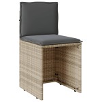 vidaXL Set bistro cu perne, 3 piese, gri deschis, poliratan