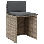 vidaXL Set bistro de grădină cu perne, 3 piese, gri, poliratan vidaXL Set bistro de grădină cu perne, 3 piese, gri, poliratan