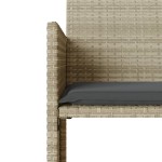 vidaXL Canapea de grădină cu 2 locuri cu masă și scaune gri poliratan