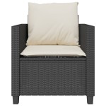 vidaXL Set bistro cu perne, 3 piese, negru, poliratan