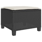 vidaXL Set bistro cu perne, 3 piese, negru, poliratan
