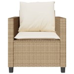 vidaXL Set bistro cu perne, 3 piese, bej, poliratan