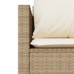 vidaXL Set bistro cu perne, 3 piese, bej, poliratan