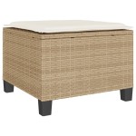vidaXL Set bistro cu perne, 3 piese, bej, poliratan