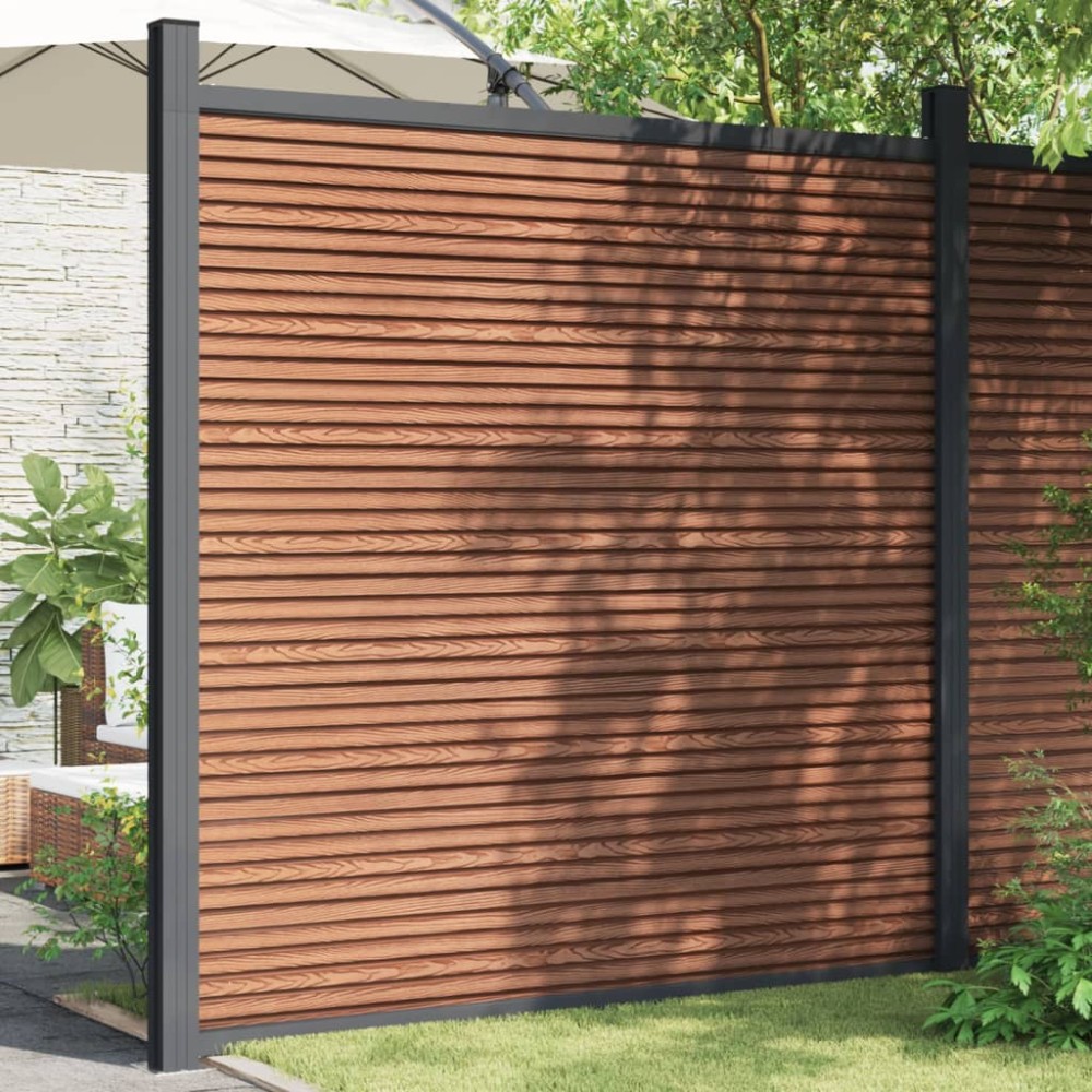 vidaXL Panouri de gard, maro, 180x186 cm, WPC