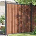 vidaXL Panouri de gard, maro, 180x186 cm, WPC vidaXL Panouri de gard, maro, 180x186 cm, WPC