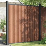 vidaXL Panouri de gard, maro, 173x186 cm, WPC vidaXL Panouri de gard, maro, 173x186 cm, WPC