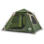 vidaXL Cort de camping cupolă 4 persoane, setare rapidă, verde