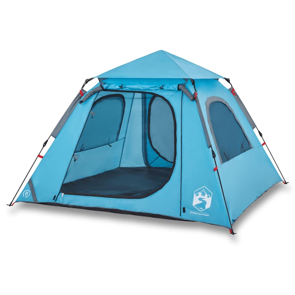 vidaXL Cort de camping cupolă 4 persoane, setare rapidă, albastru