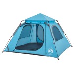 vidaXL Cort de camping cupolă 4 persoane, setare rapidă, albastru